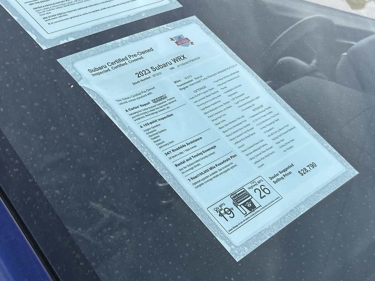 Certified 2023 Subaru WRX AWD/4WD image 6