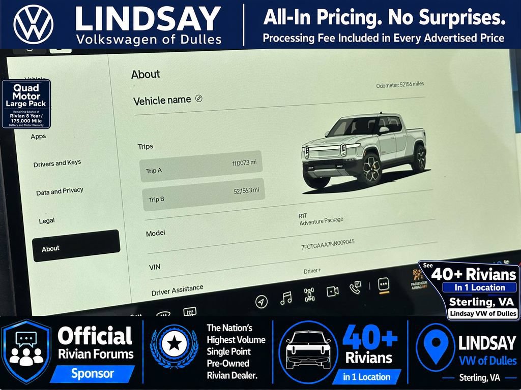 Used 2022 Rivian R1T Adventure AWD/4WD image 26