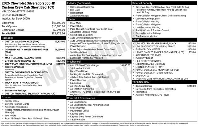 New 2026 Chevrolet Silverado 2500 Custom w/ Custom Value Package AWD/4WD image 17