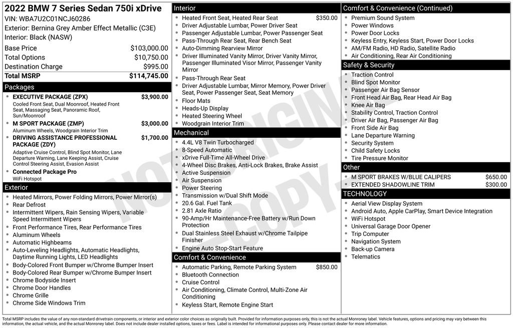 Used 2022 BMW 750i xDrive w/ Executive Package image 33