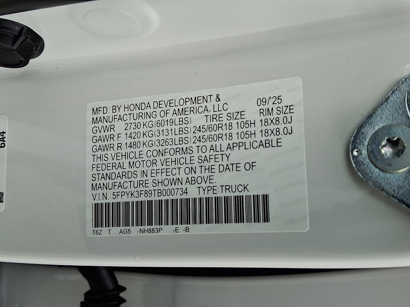 New 2026 Honda Ridgeline Black Edition image 10