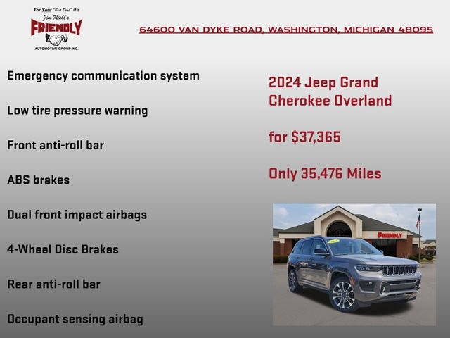Certified 2024 Jeep Grand Cherokee Overland w/ Luxury Tech Group IV AWD/4WD image 30