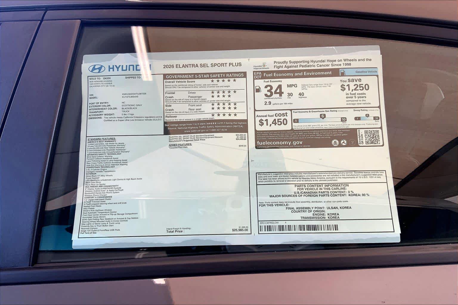 New 2026 Hyundai Elantra SEL Sport FWD image 17