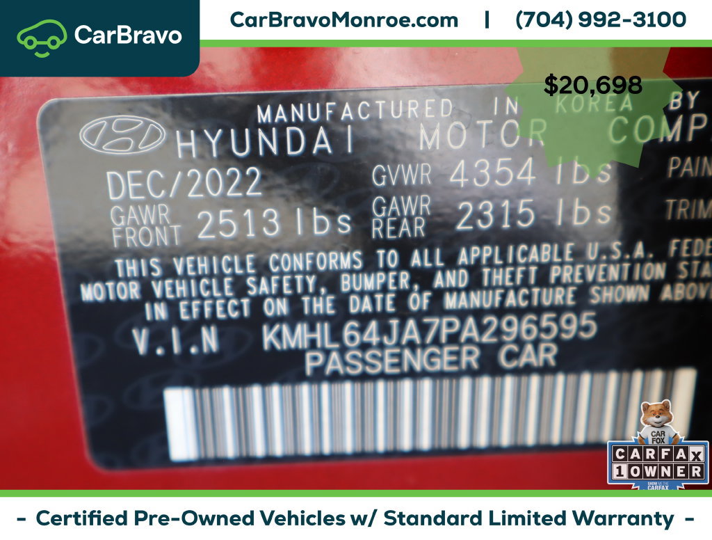 Used 2023 Hyundai Sonata SEL w/ Preferred Accessory Package FWD image 47