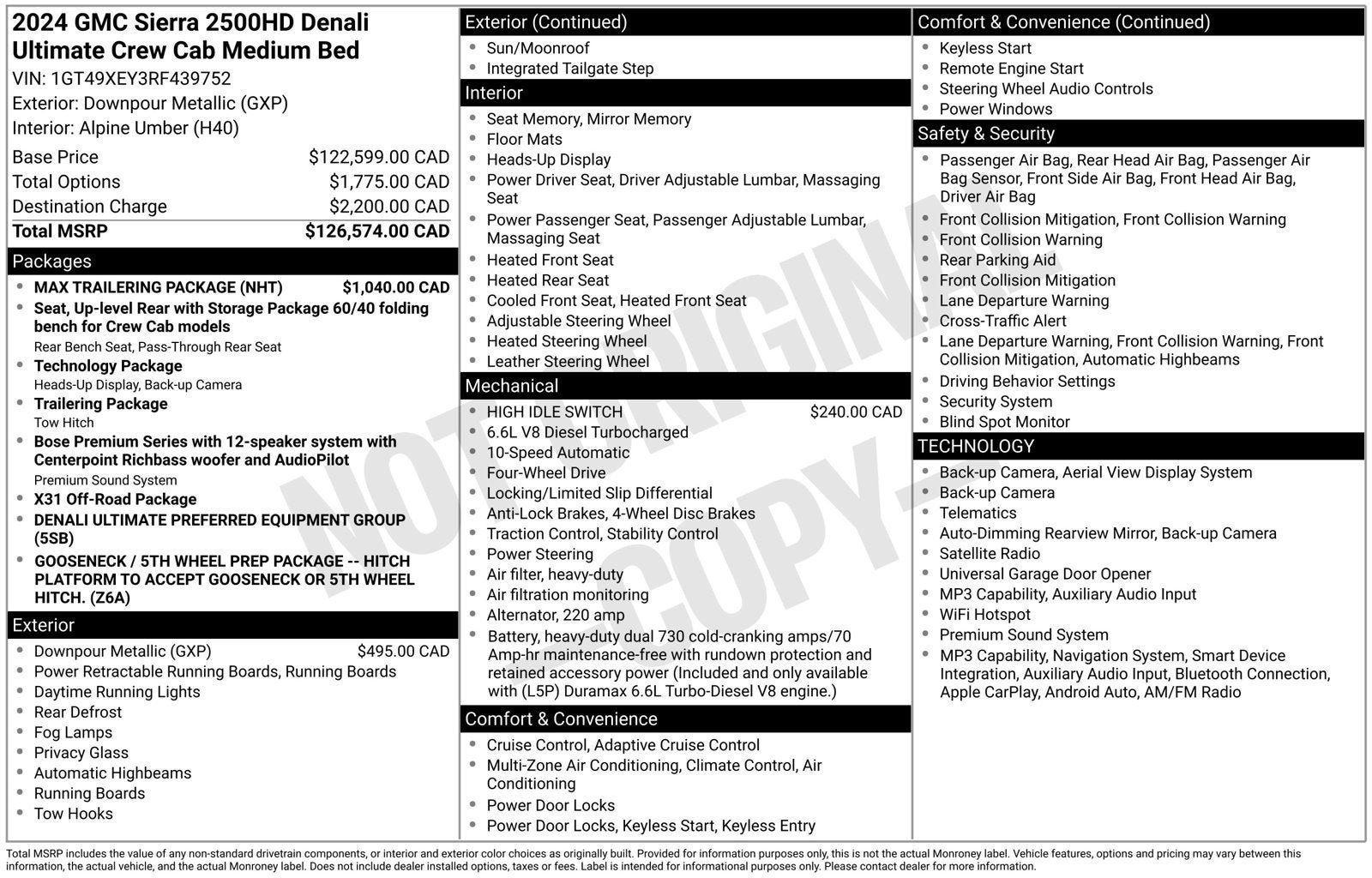 Used 2024 GMC Sierra 2500 Denali Ultimate w/ Max Trailering Package AWD/4WD image 40