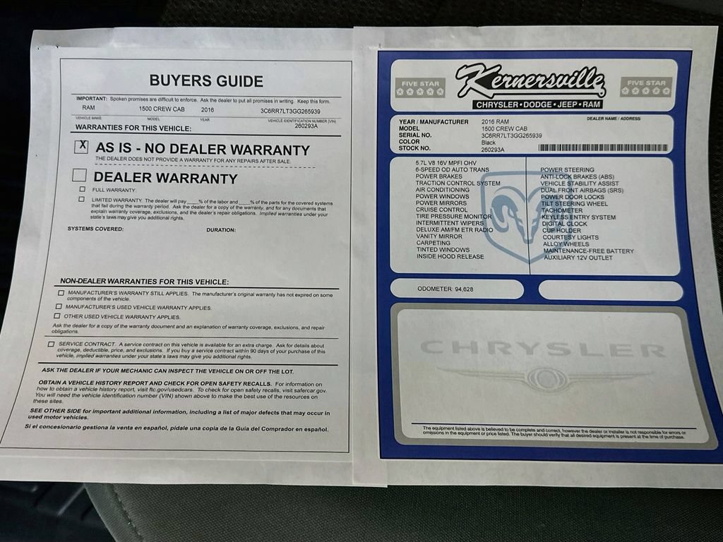 Used 2016 RAM 1500 Big Horn AWD/4WD image 36