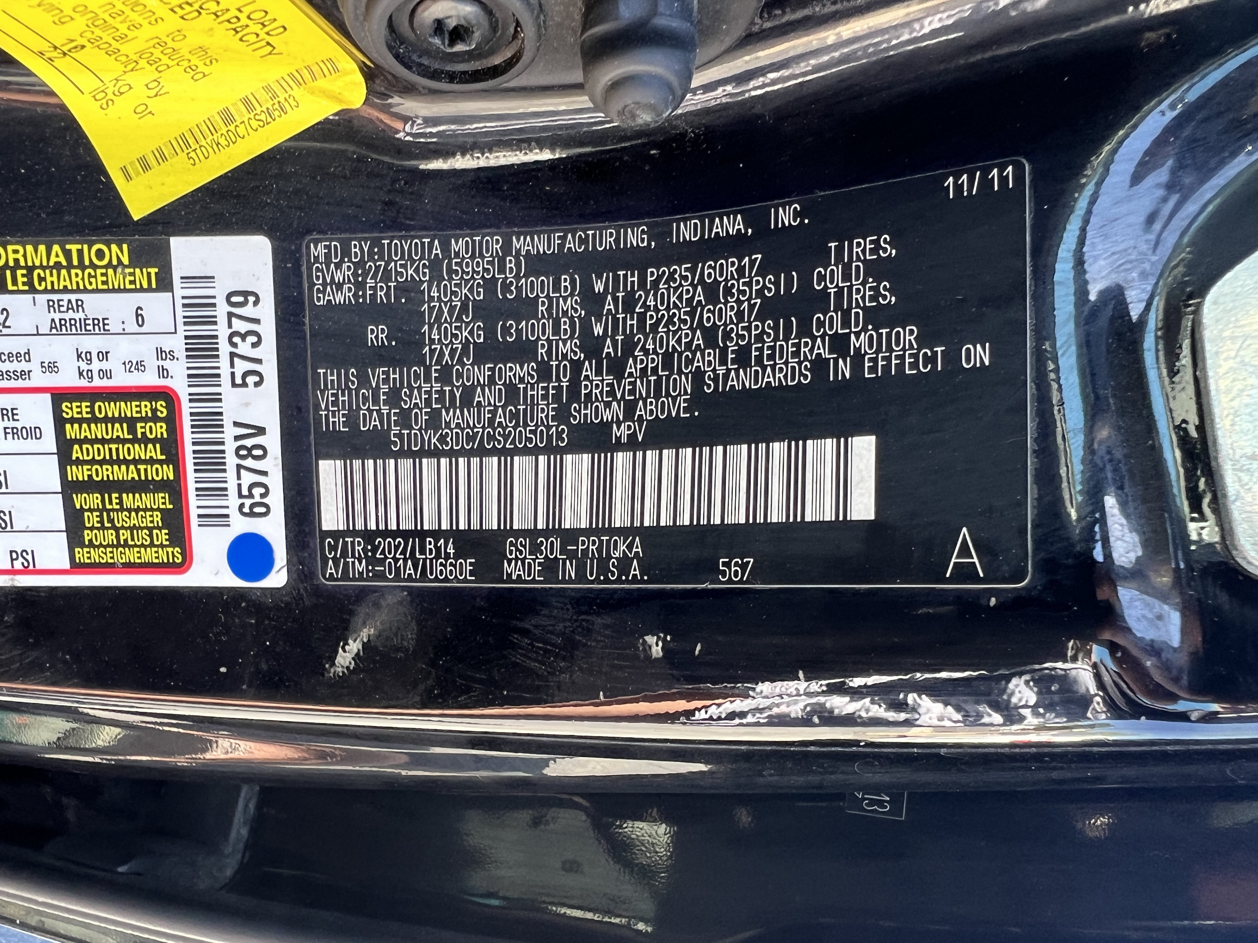 Used 2012 Toyota Sienna XLE w/ Premium Pkg FWD image 14