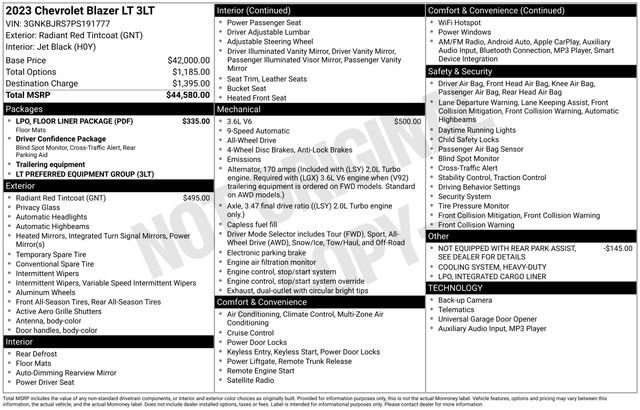 Used 2023 Chevrolet Blazer LT w/ LPO, Floor Liner Package image 5