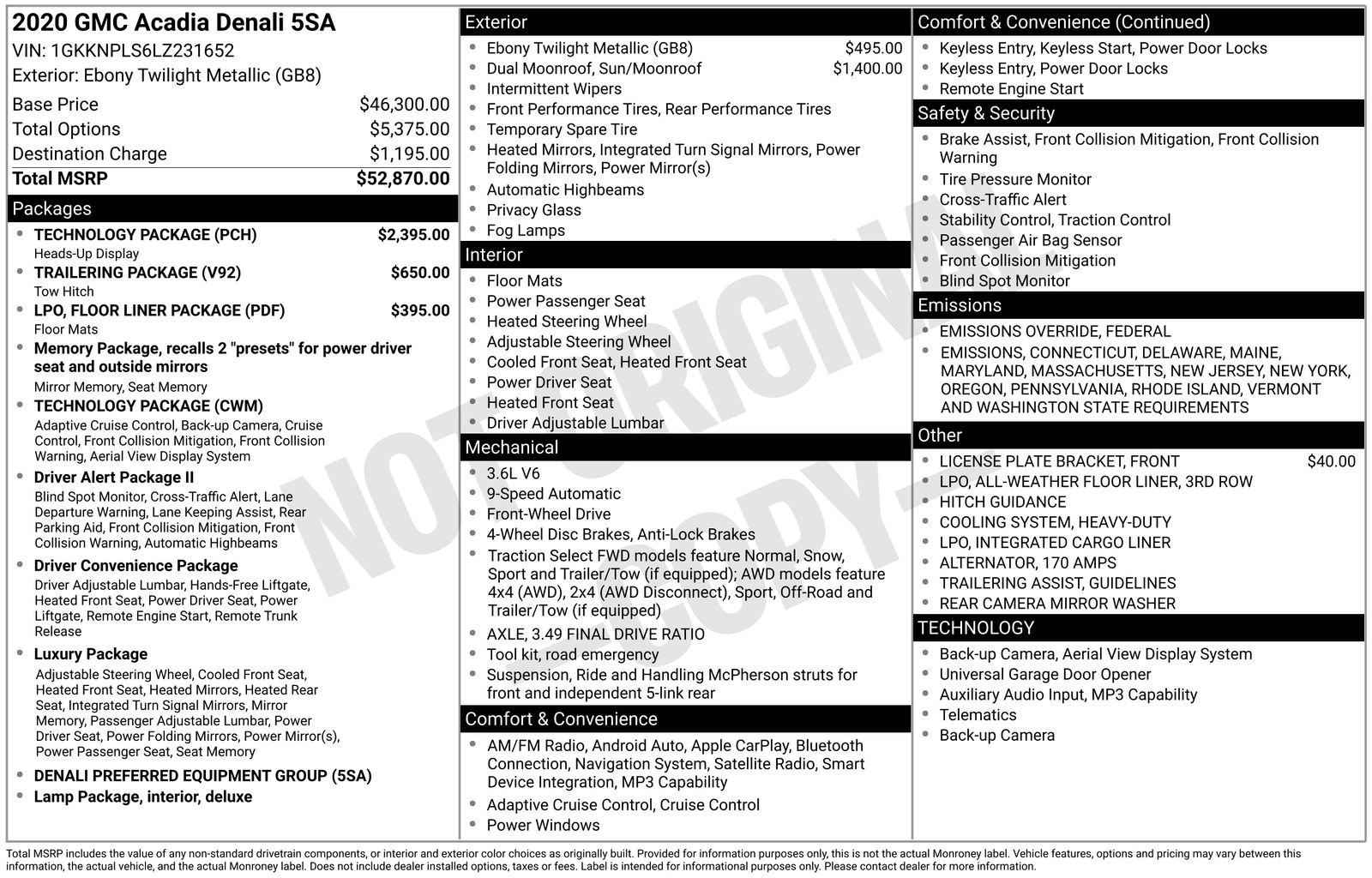 Used 2020 GMC Acadia Denali w/ Technology Package image 45