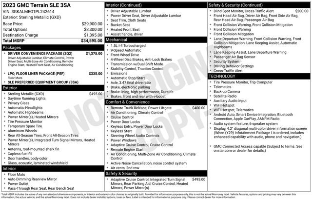 Used 2023 GMC Terrain SLE w/ Driver Convenience Package FWD image 15
