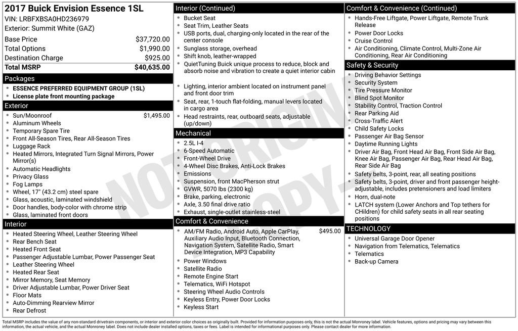 Used 2017 Buick Envision Essence image 12