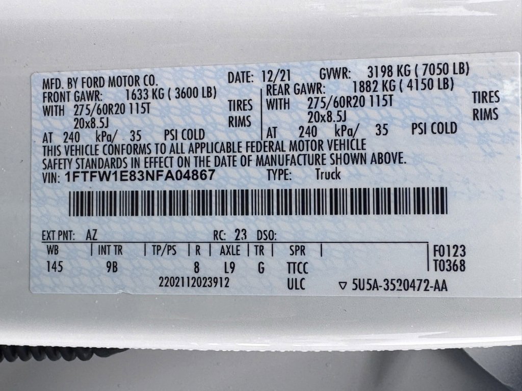 Used 2022 Ford F150 Platinum w/ Equipment Group 701A High image 53