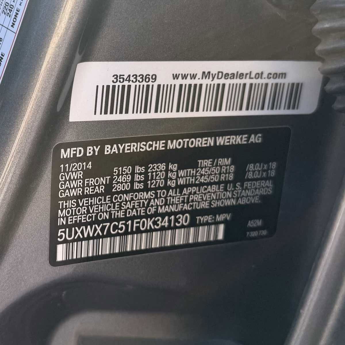 Used 2015 BMW X3 xDrive35i image 32