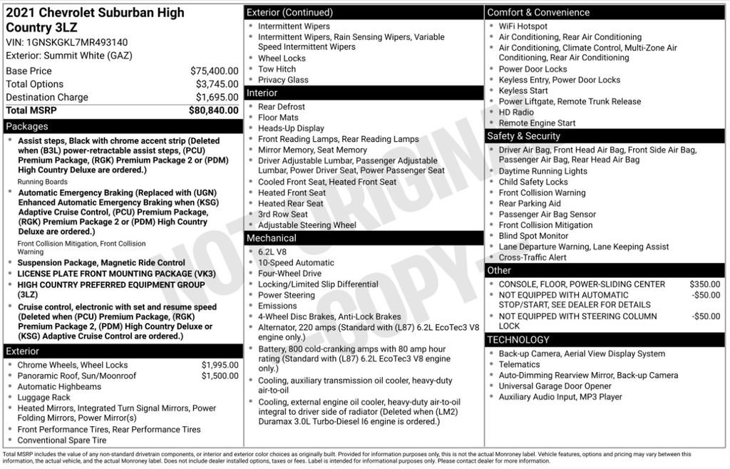 Used 2021 Chevrolet Suburban High Country AWD/4WD image 3