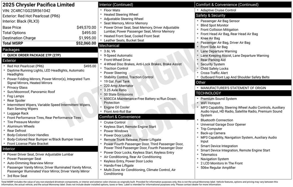 Used 2025 Chrysler Pacifica Limited FWD image 2