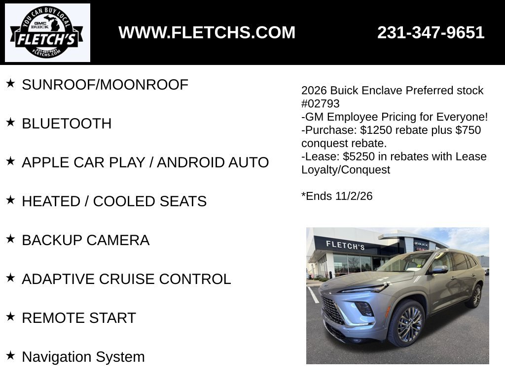 New 2026 Buick Enclave Avenir w/ Super Cruise Package AWD/4WD image 2