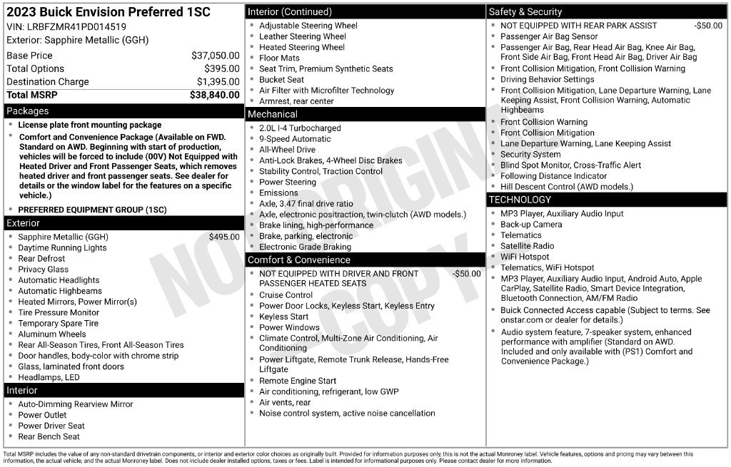 Certified 2023 Buick Envision Preferred AWD/4WD image 22
