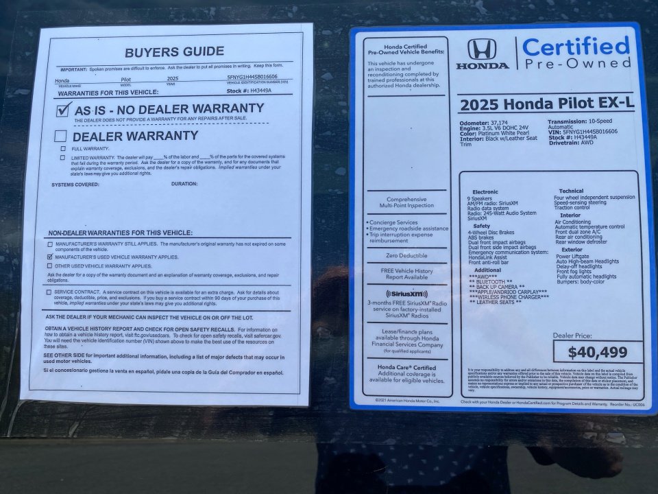 Certified 2025 Honda Pilot EX-L image 37