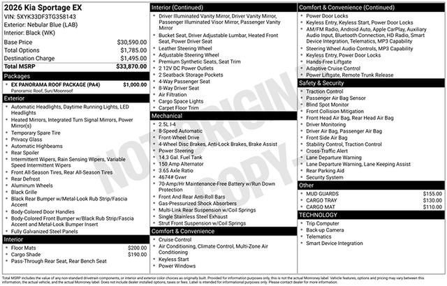 Certified 2026 Kia Sportage EX w/ EX Panorama Roof Package FWD image 15