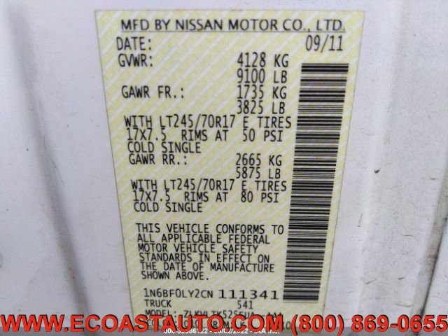 Used 2012 Nissan NV 2500 SV w/ Side Curtain Airbag Pkg RWD image 10