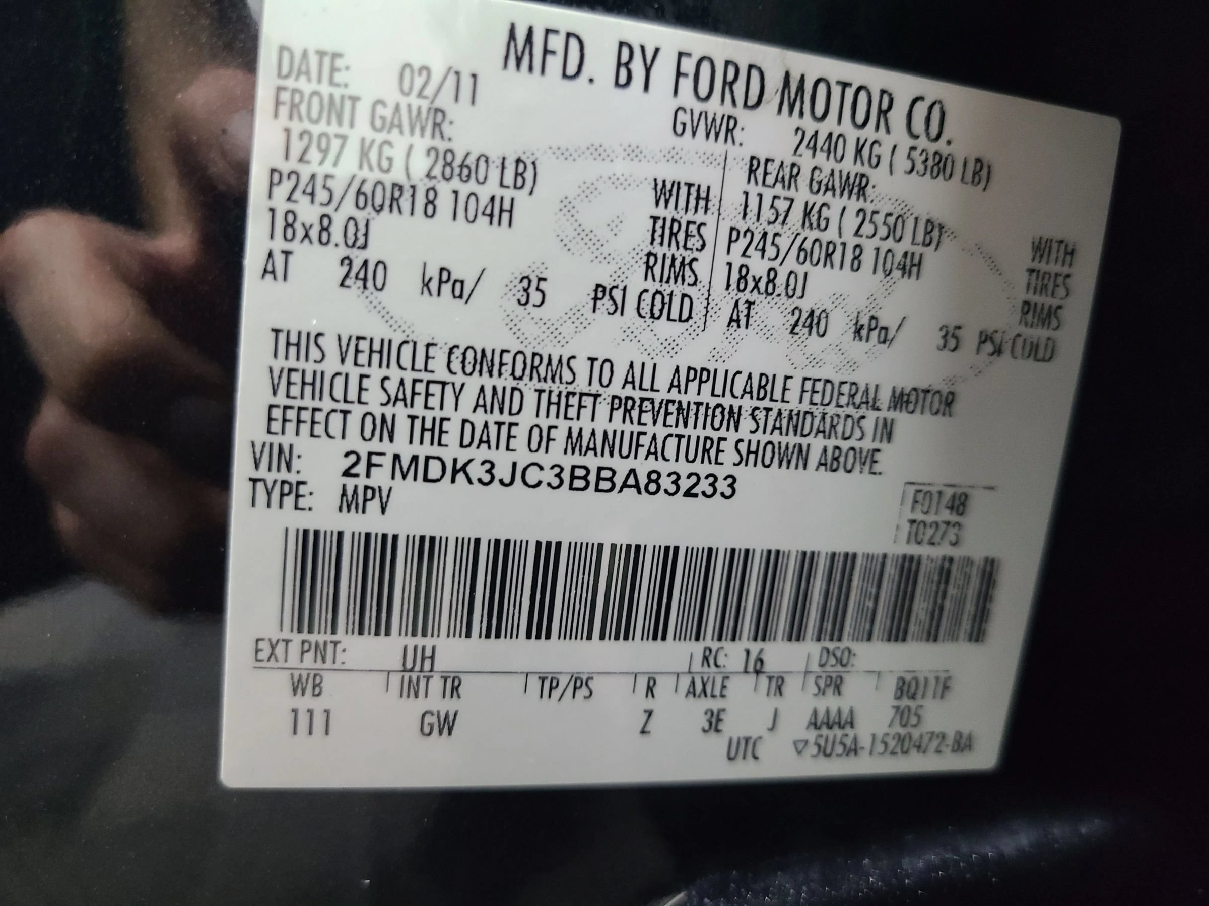 Used 2011 Ford Edge SEL w/ 202A Rapid Spec Order Code FWD image 3