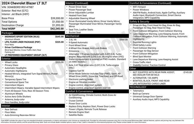 Certified 2024 Chevrolet Blazer LT w/ Midnight/Sport Edition FWD image 18