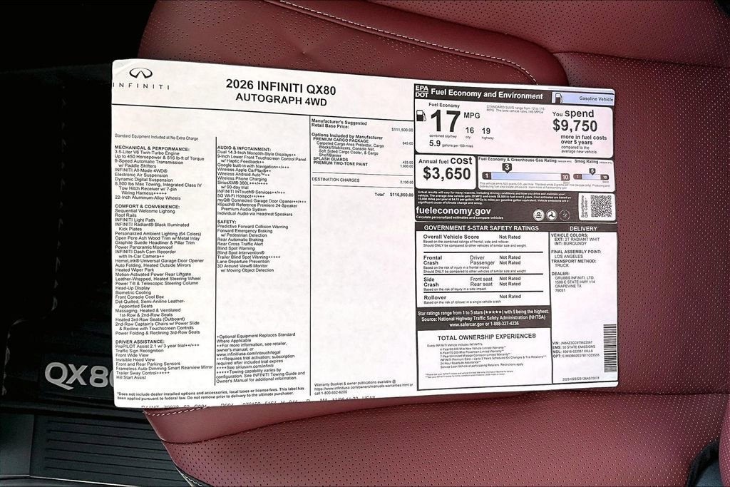 New 2026 INFINITI QX80 Autograph w/ Premium Cargo Package image 28