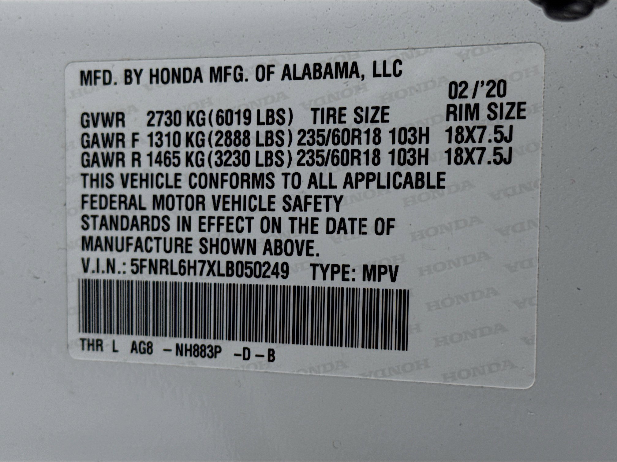 Certified 2020 Honda Odyssey EX-L image 33