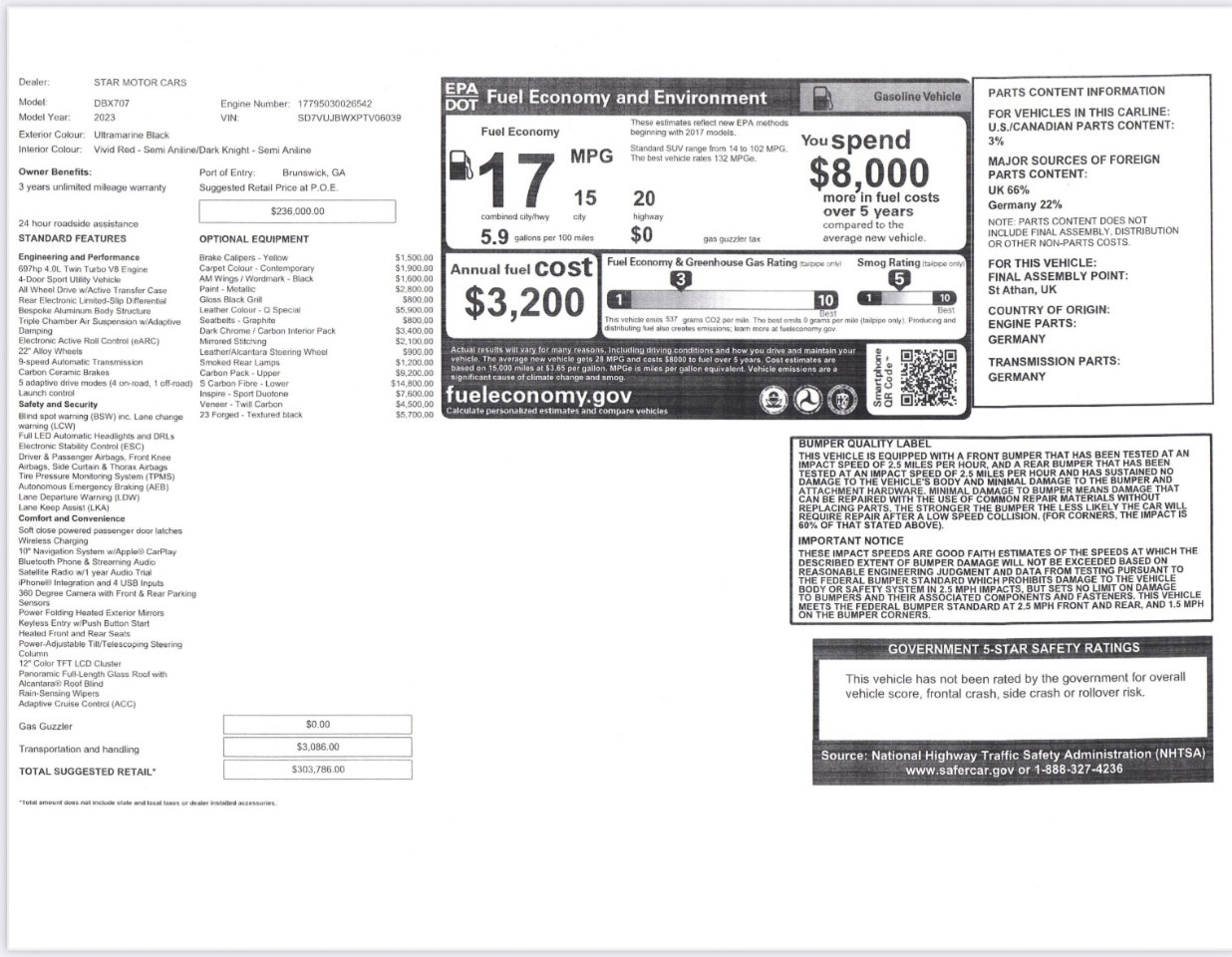 Used 2023 Aston Martin DBX 707 image 70