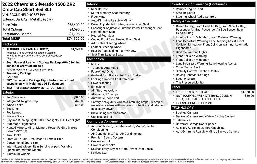 Used 2022 Chevrolet Silverado 1500 ZR2 w/ Technology Package AWD/4WD image 5