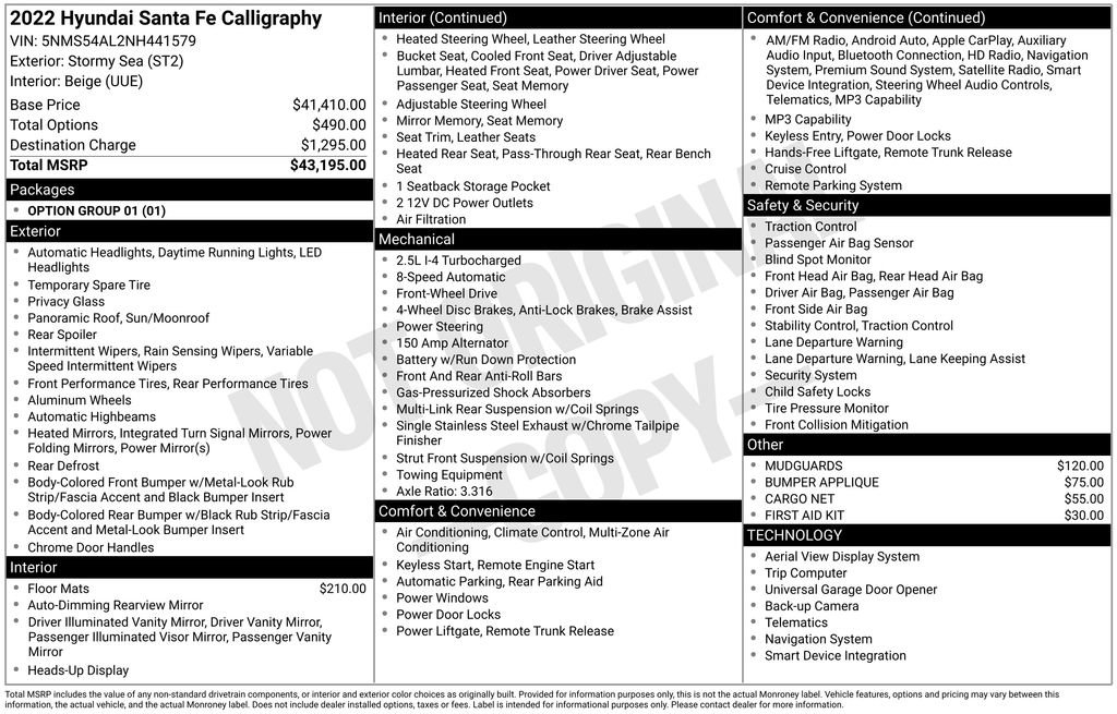 Certified 2022 Hyundai Santa Fe Calligraphy FWD image 33
