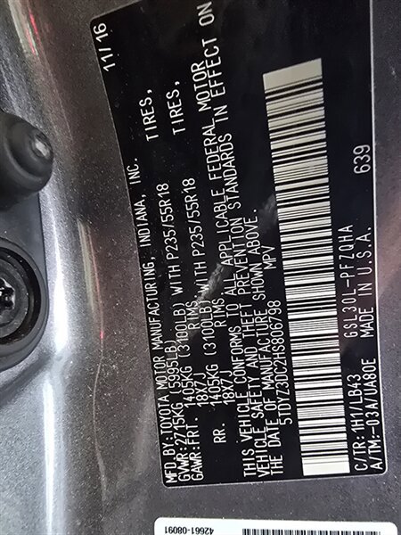 Used 2017 Toyota Sienna Limited Premium w/ Advanced Technology Package image 43