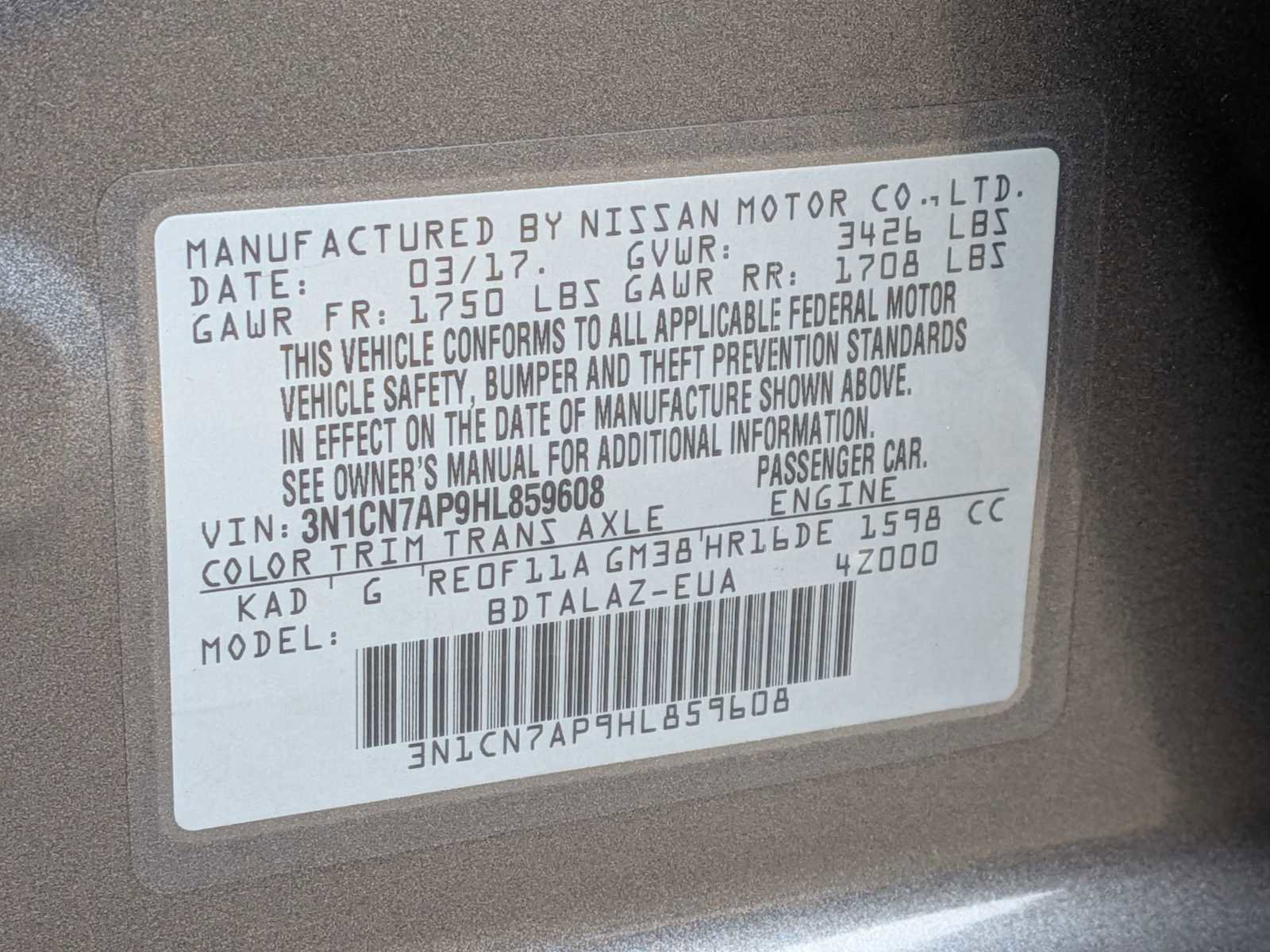 Used 2017 Nissan Versa S Plus image 30