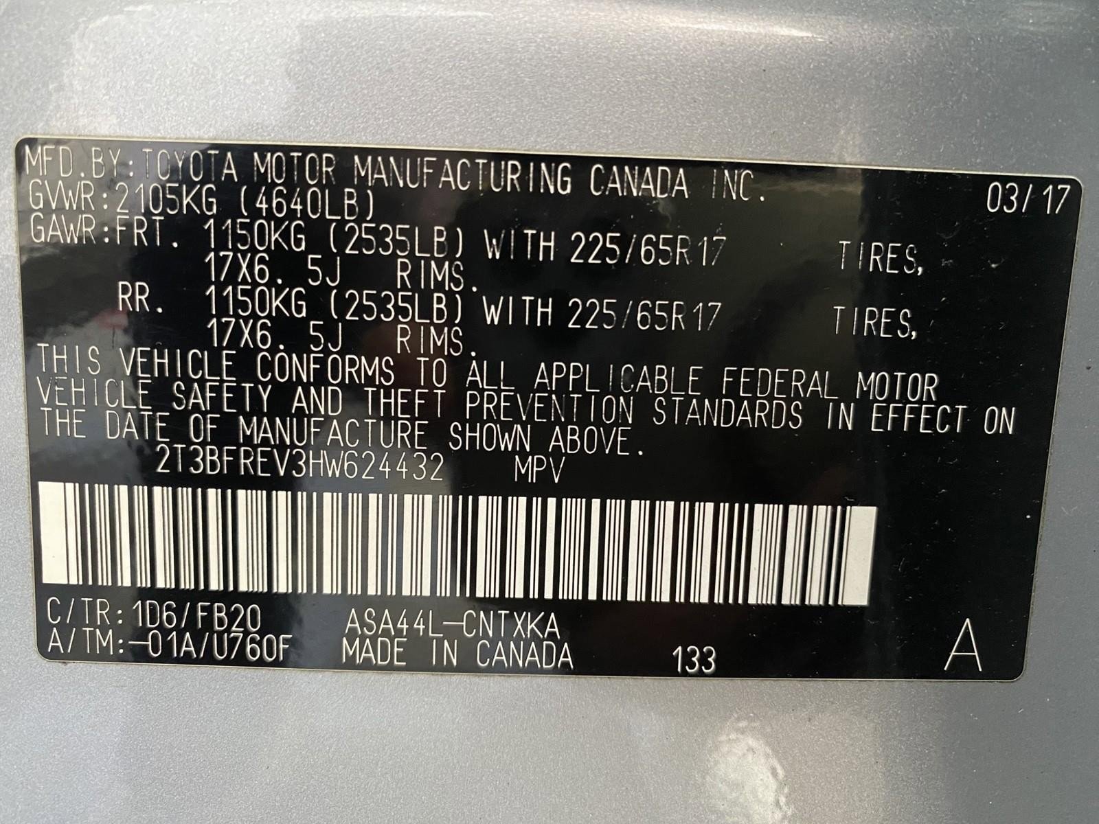 Used 2017 Toyota RAV4 LE w/ All Weather Liner Package AWD/4WD image 28