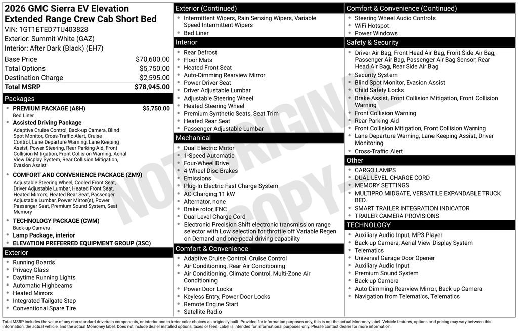 New 2026 GMC Sierra EV Elevation w/ Premium Package AWD/4WD video 4