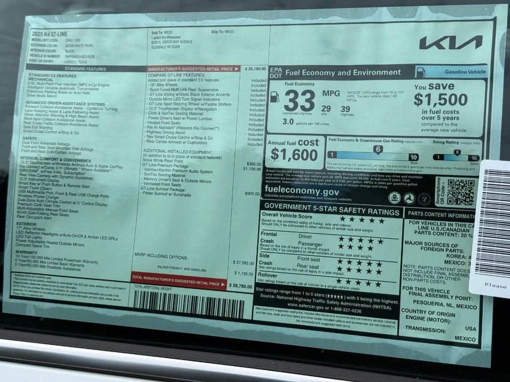 New 2025 Kia K4 GT-Line w/ GT-Line Premium Package image 22