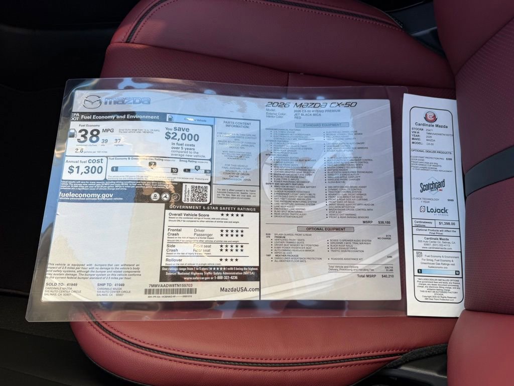 New 2026 MAZDA CX-50 AWD 2.5 Hybrid w/ Weather Package image 35