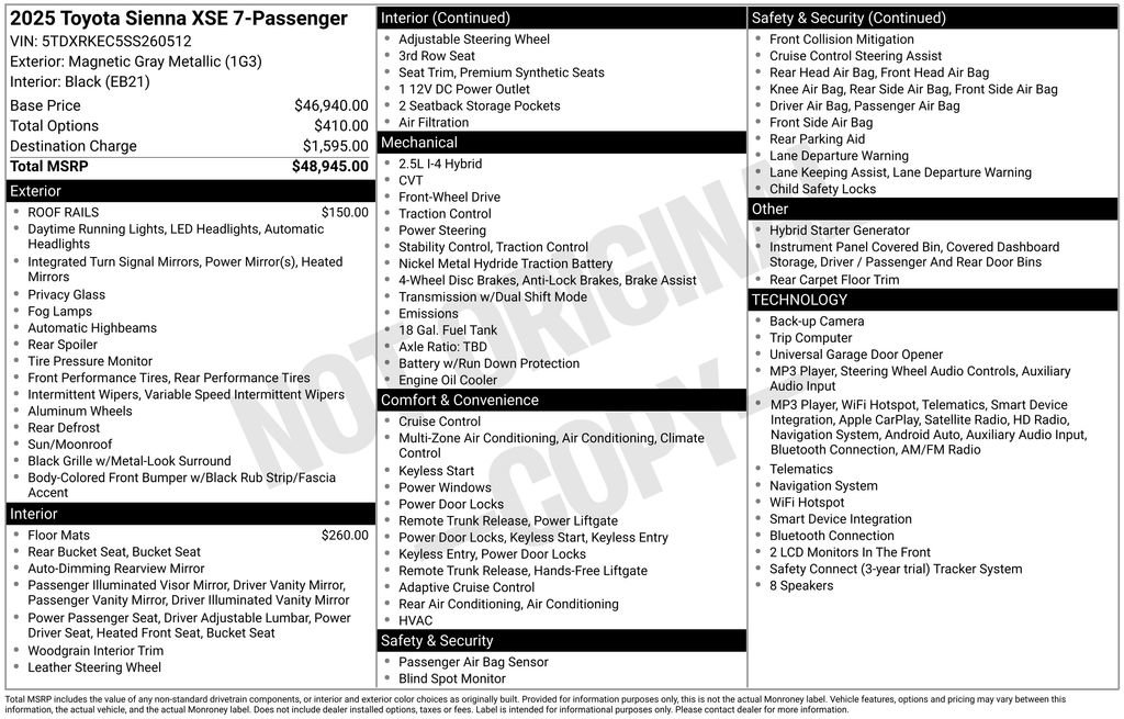 Used 2025 Toyota Sienna XSE FWD image 6