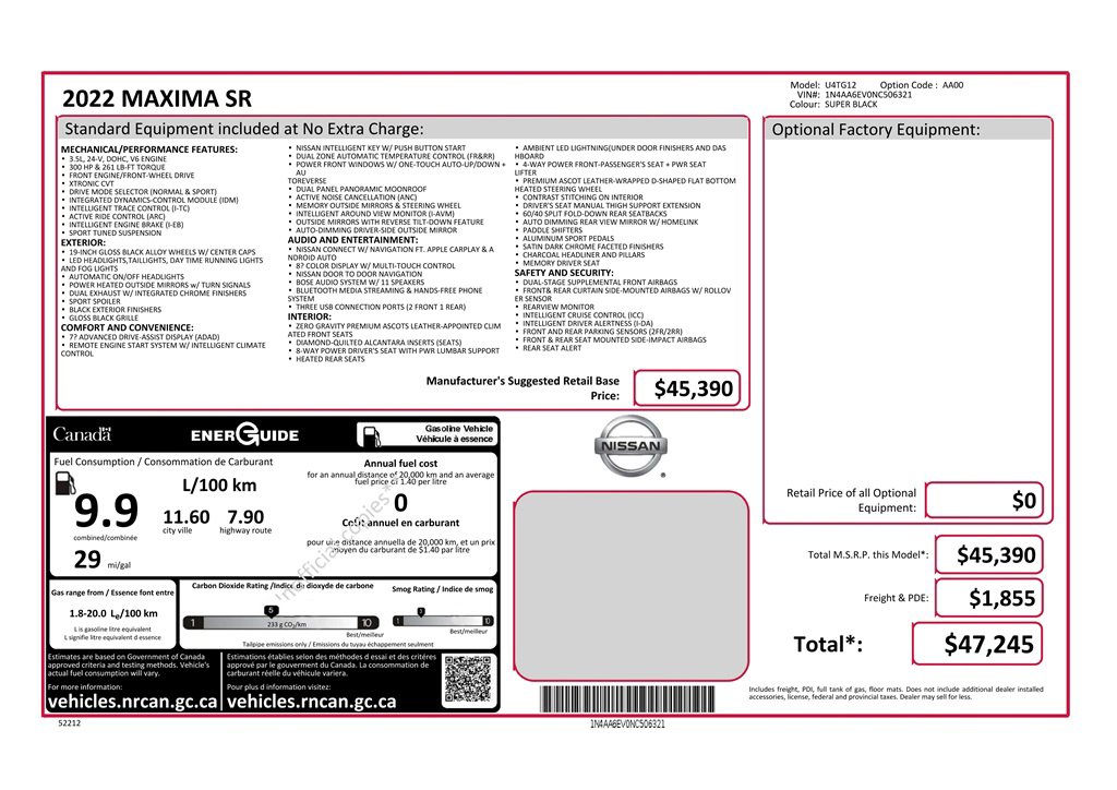 Used 2022 Nissan Maxima SR image 9