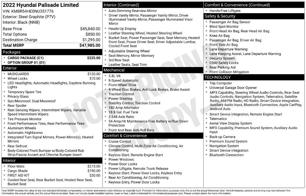 Used 2022 Hyundai Palisade Limited w/ Cargo Package FWD image 25