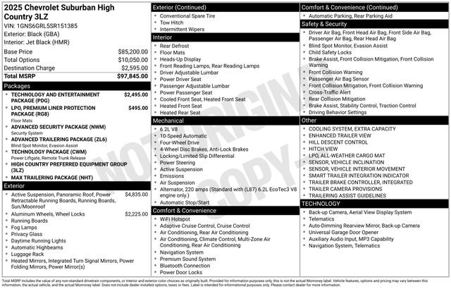 Used 2025 Chevrolet Suburban High Country AWD/4WD image 5