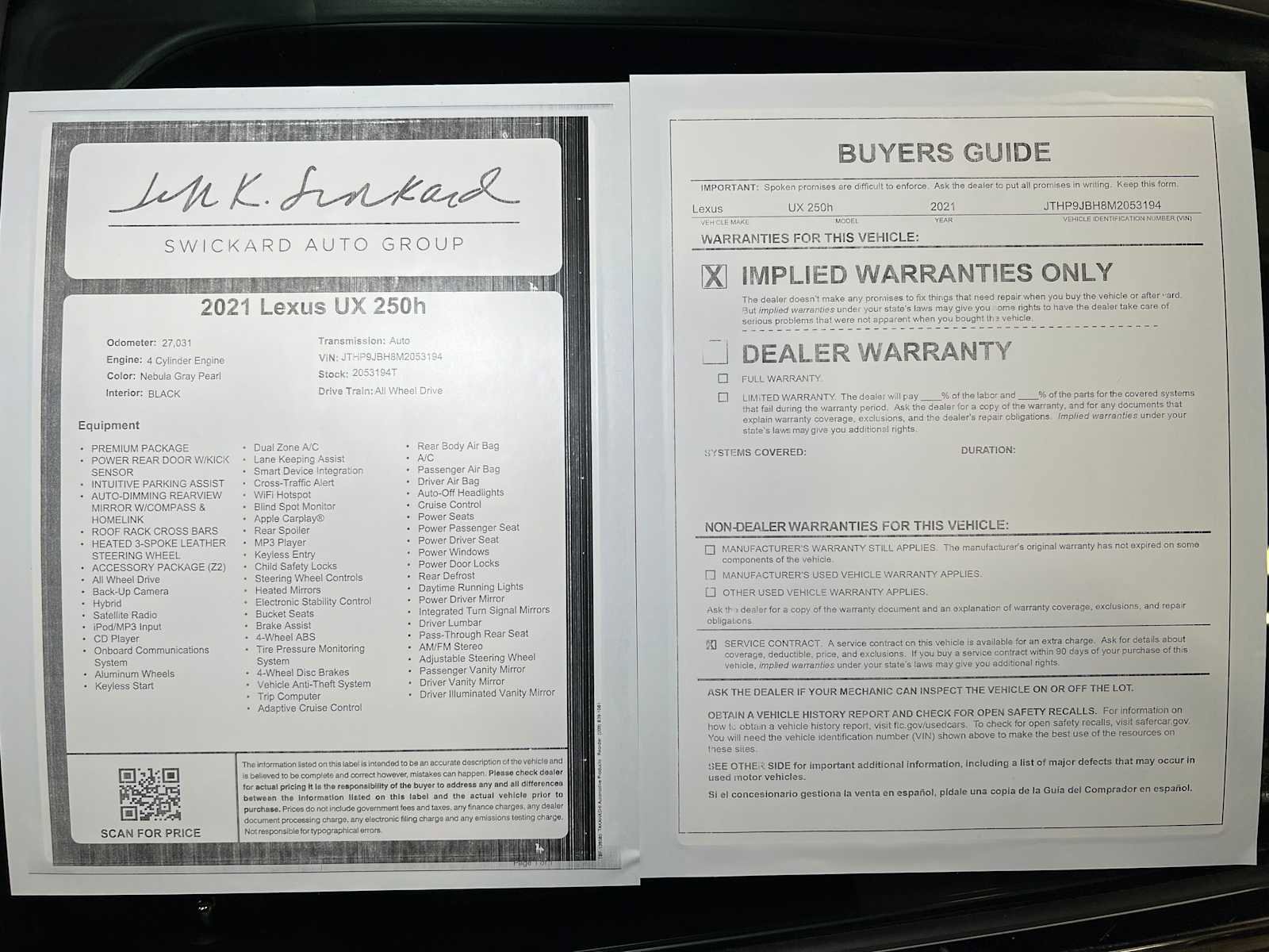 Used 2021 Lexus UX 250h w/ Premium Package image 42