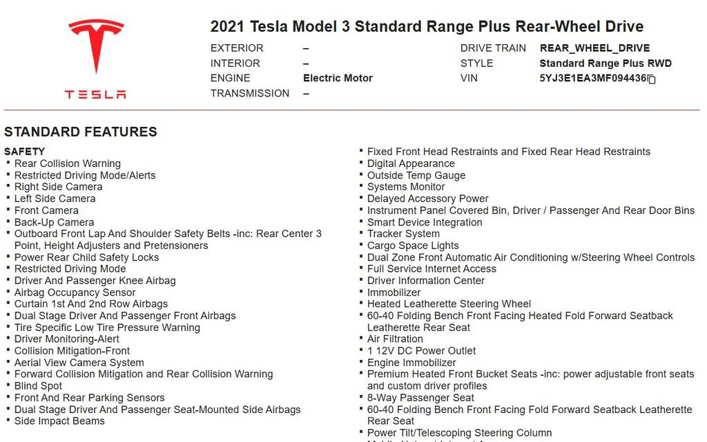 Used 2021 Tesla Model 3 Standard Range Plus RWD image 18