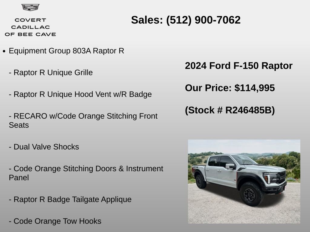 Used 2024 Ford F150 Raptor w/ Equipment Group 803A Raptor R AWD/4WD image 12