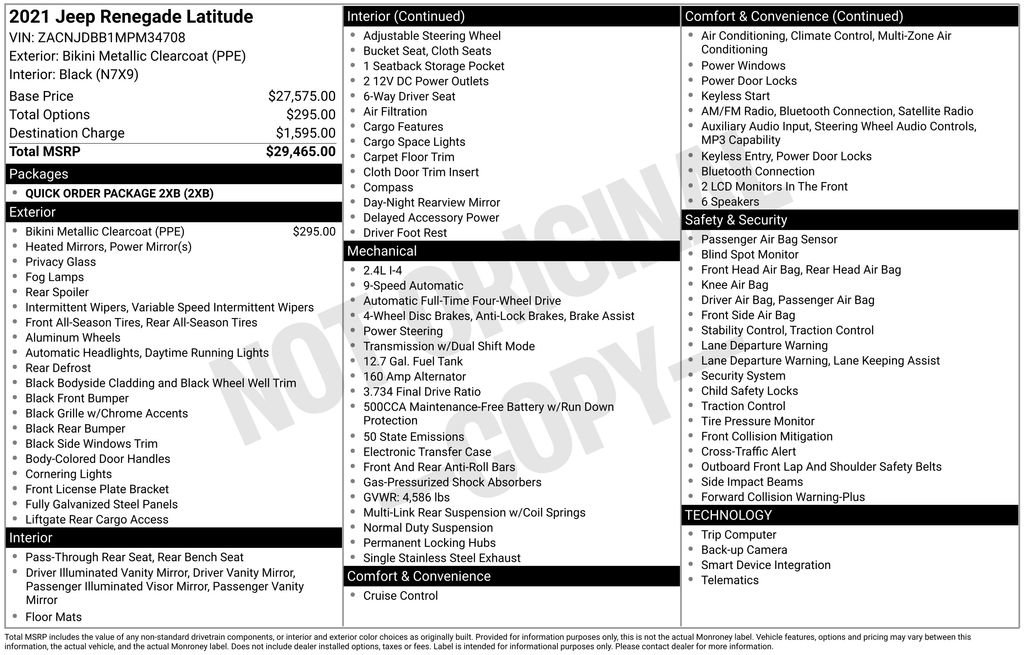 Used 2021 Jeep Renegade Latitude image 11