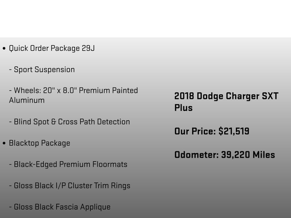 Used 2018 Dodge Charger SXT Plus w/ Quick Order Package 29J image 18