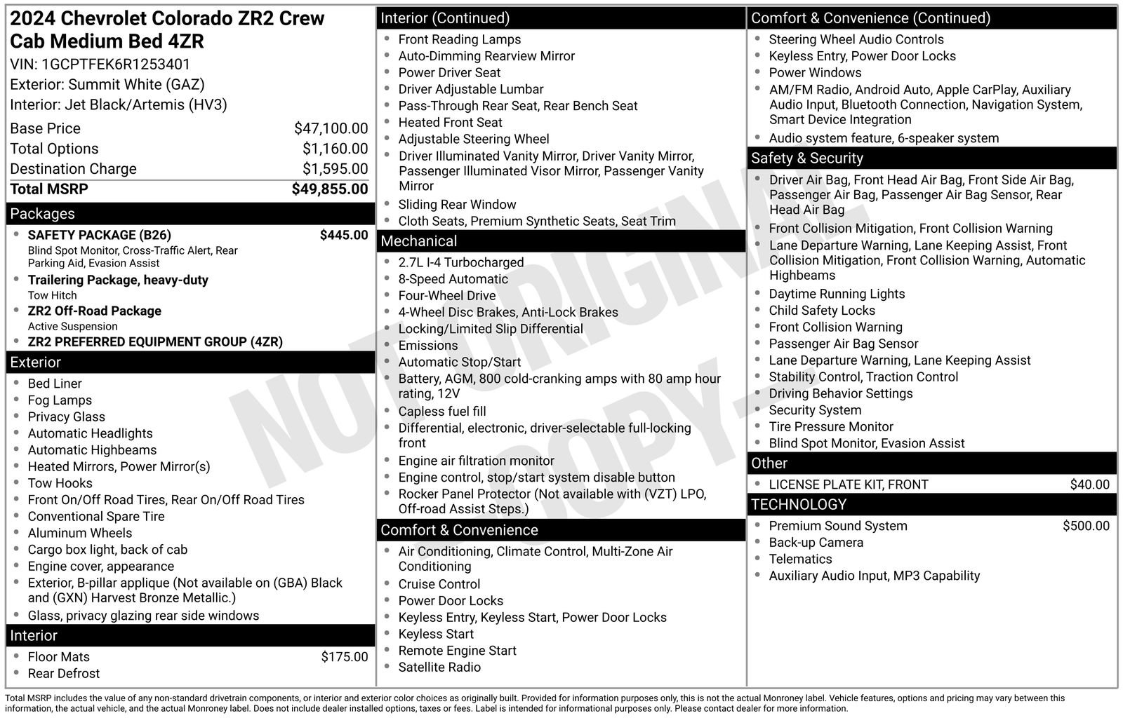 Used 2024 Chevrolet Colorado ZR2 w/ Safety Package AWD/4WD image 45