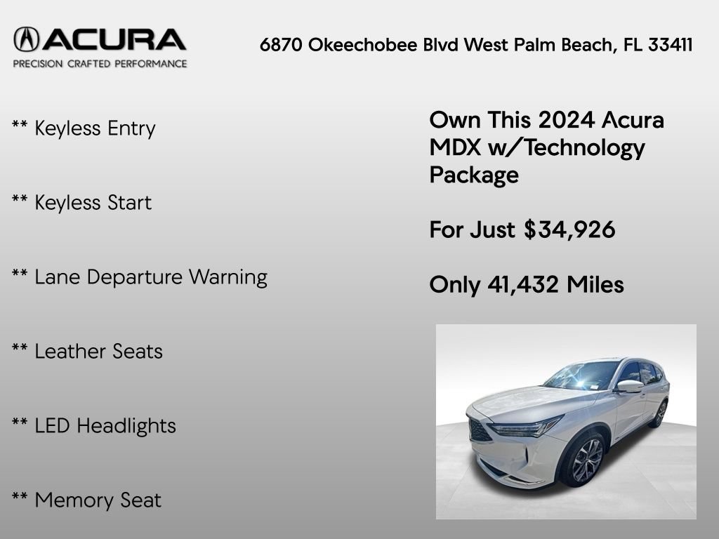 Used 2024 Acura MDX w/ Technology Package FWD image 14