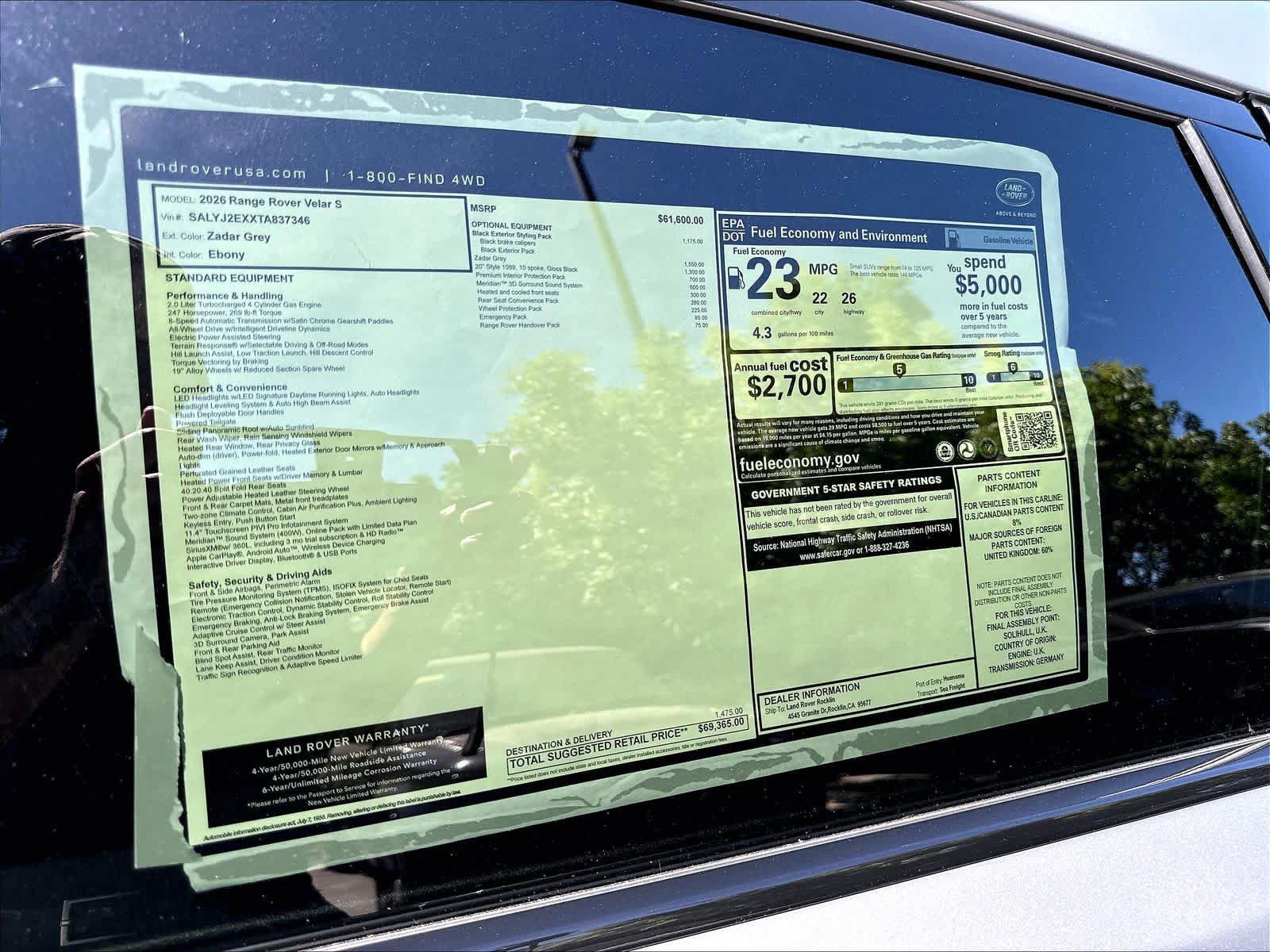 New 2026 Land Rover Range Rover Velar S AWD/4WD image 37