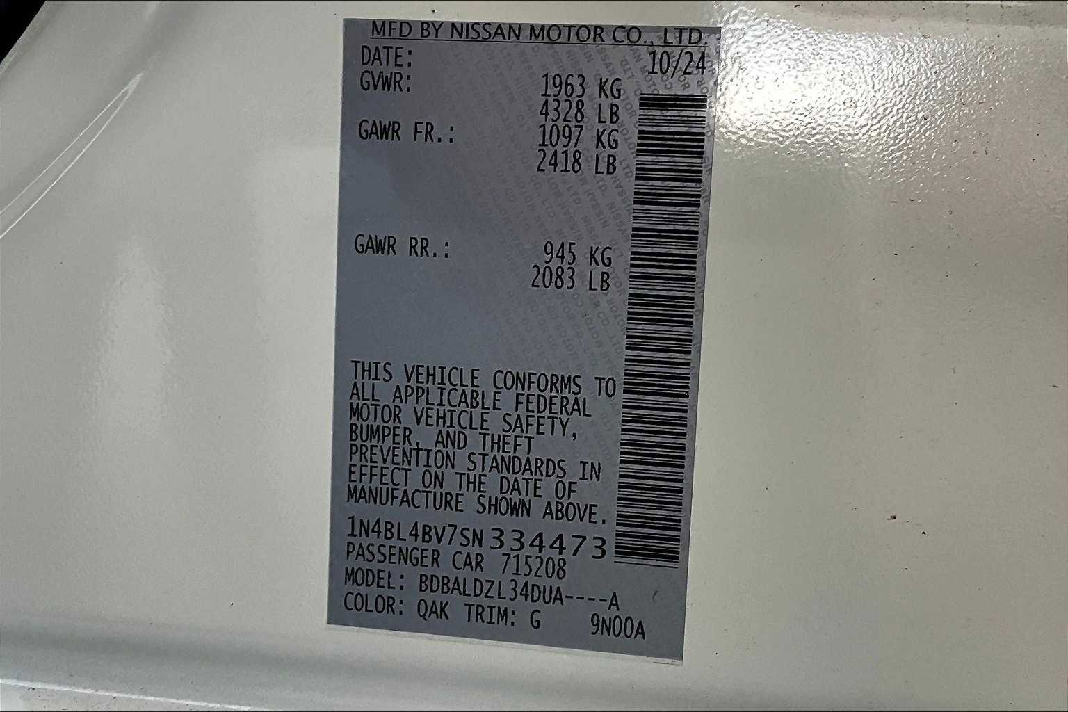 New 2025 Nissan Altima 2.5 S image 14